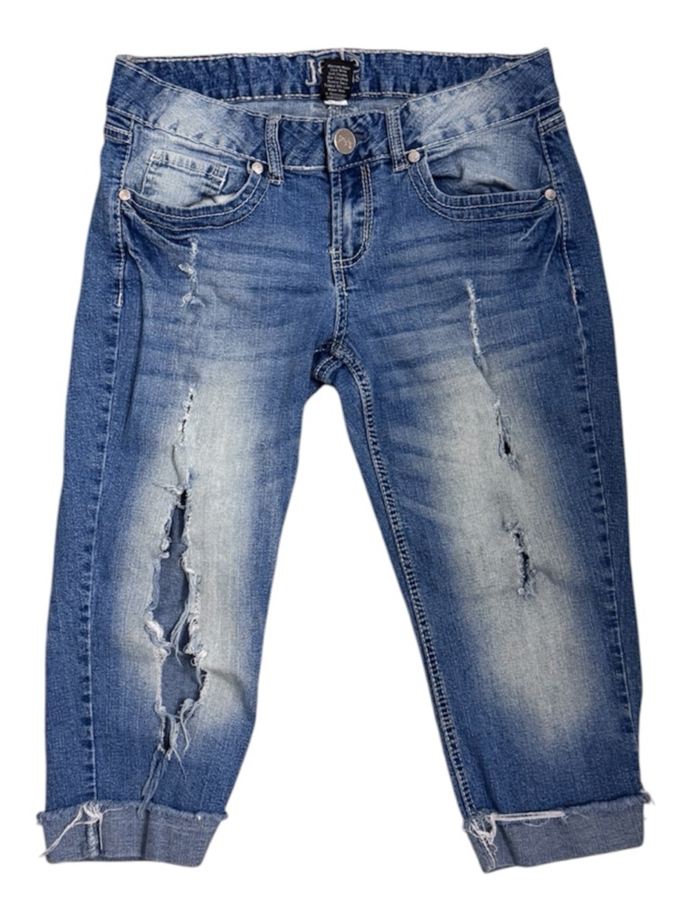 Distressed Blue Crop Women's Jeans